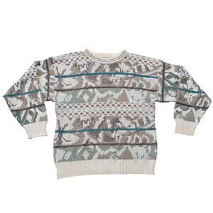 Vintage Michael Gerald Multicolor Abstract Print Sweater Sweatshirt